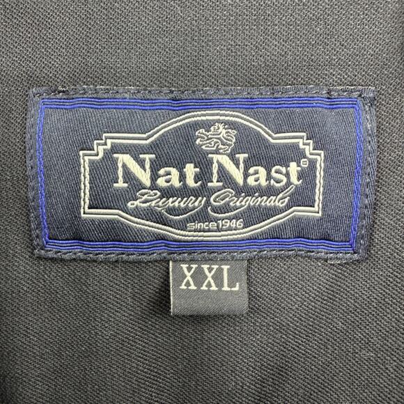 Nat Nast | XXL | Silk Blend Traditional Fit Pattern Short Sleeve Button-Up Shirt - Picture 7 of 11